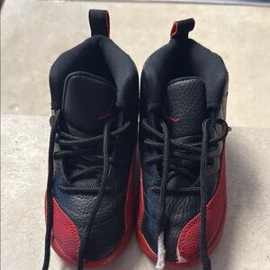 Kids Black and Red Jordans used